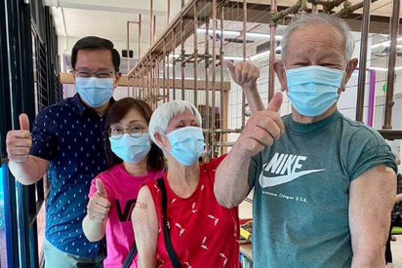 Staying protected: COVID-19 vaccination exercise for our clients with dementia at New Horizon Centre (Bukit Batok) give caregivers peace of mind