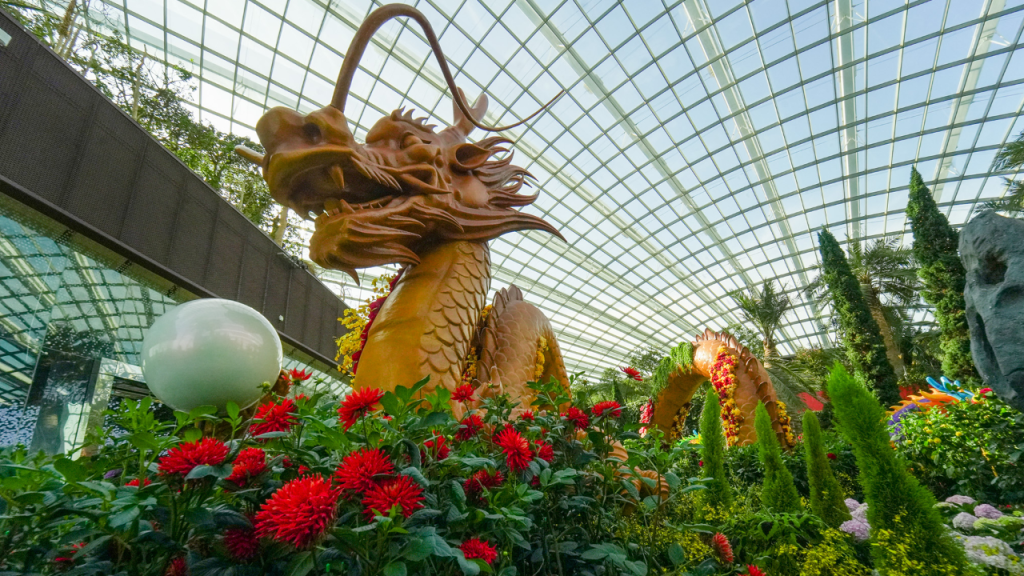 Dahlias, Dragons, and Dementia Singapore at Gardens by the Bay’s Flower Dome this Chinese New Year